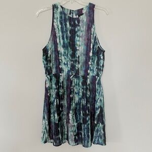 Mossimo Women's Teal Purple Black Abstract Sleeveless Dress Size XL AN